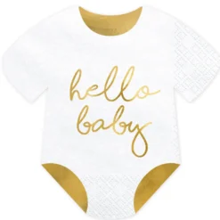 Partydeco Servietten - Babybody - Weiß