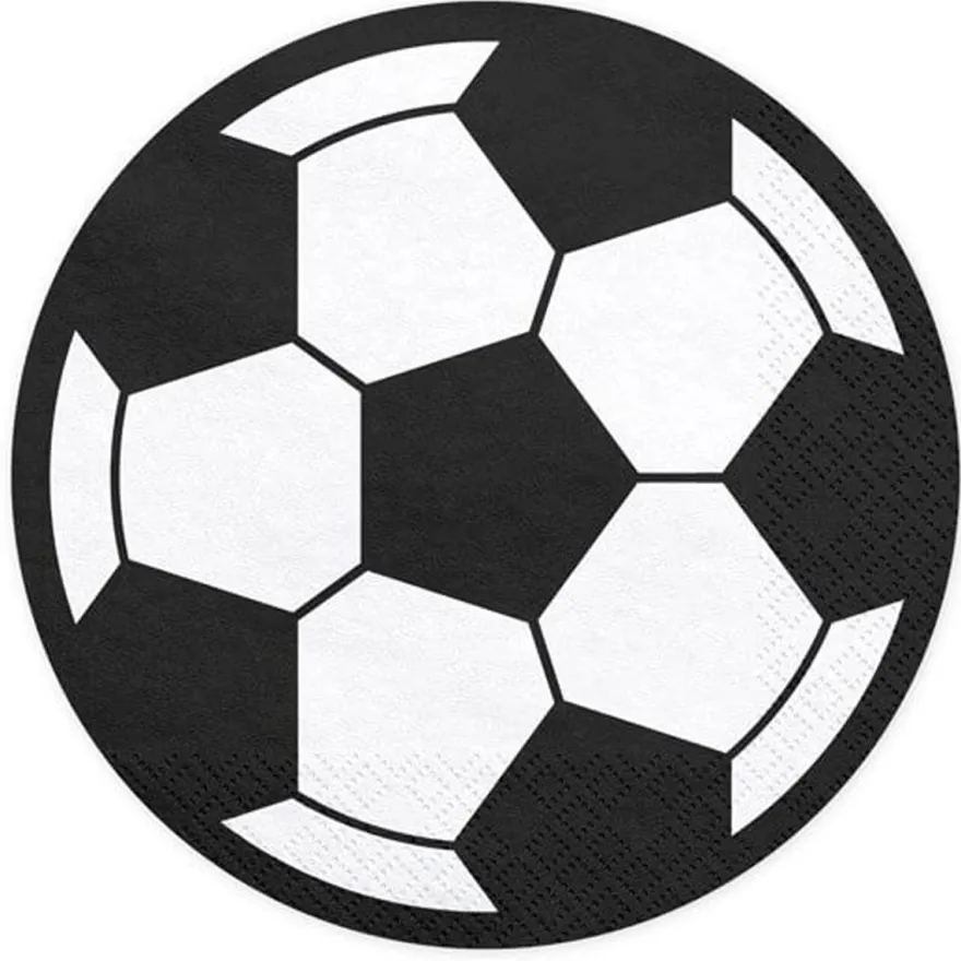 Partydeco Servietten rund - Fußball 20 Stück