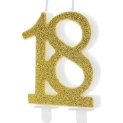 Partydeco Zahlenkerze Gold Glossy - 18
