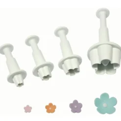 PME Ausstecher mit Auswerfer – Flower Blossom 4tlg