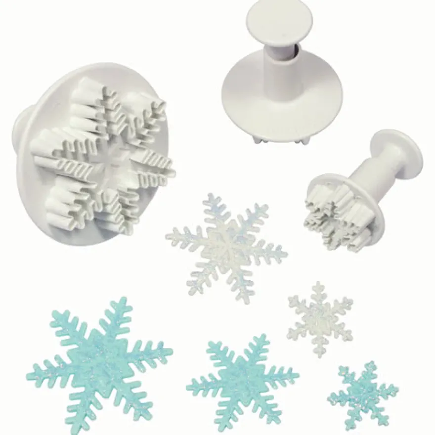 PME Ausstecher mit Auswerfer Schneeflocke 3 teilig