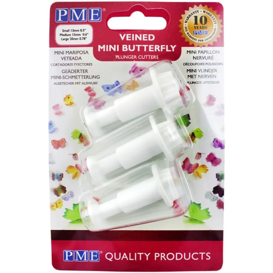 PME Ausstechform mit Auswerfer Schmetterling Mini 3tlg