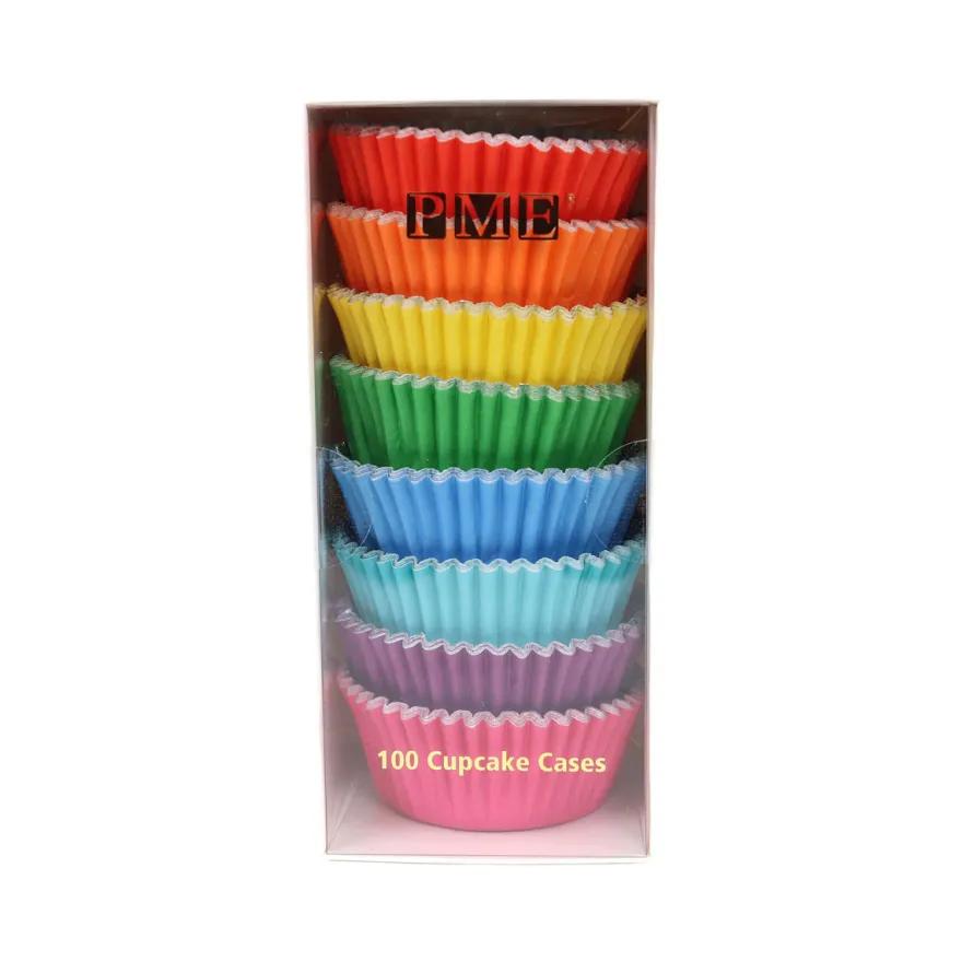 PME Cupcake Förmchen Regenbogen 100 Stück