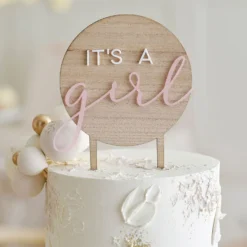 Runder Cake Topper Holz