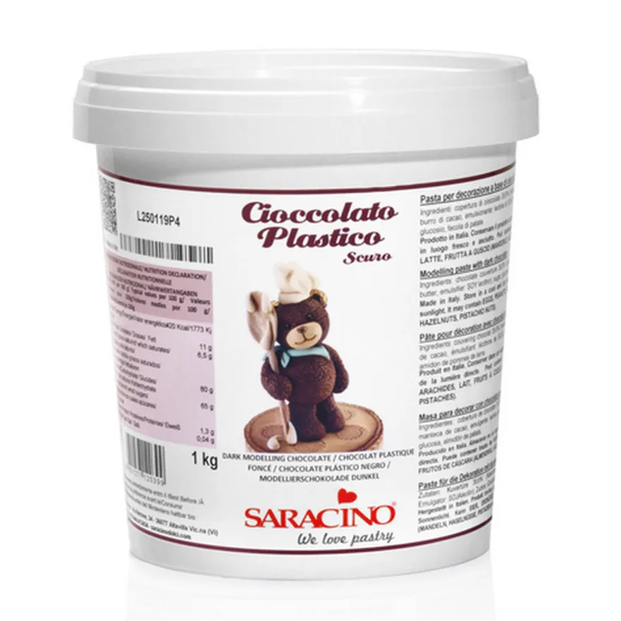 Saracino Cioccolato Plastico - Modellieschokolade Dark 1 Kg