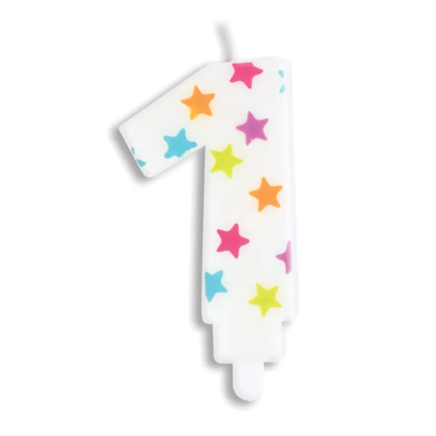 Scrapcooking bunte Zahlenkerze Kerze - Zahl 1