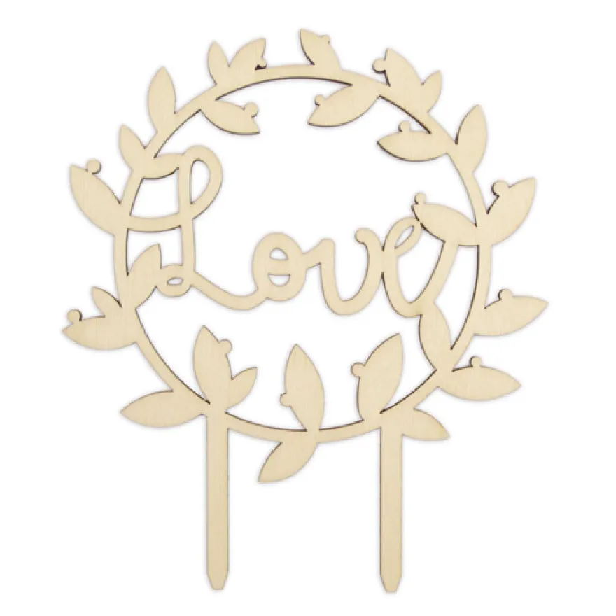 Scrapcooking Cake Topper Wood Love