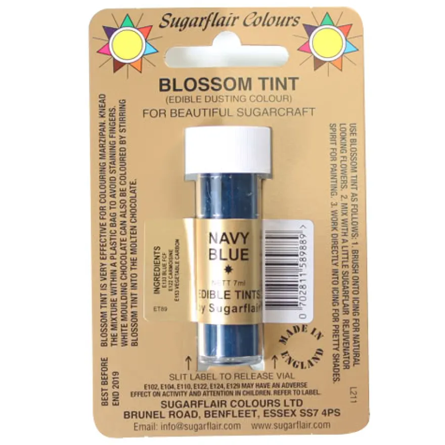 Sugarflair Puder Navy Blue, 7ml