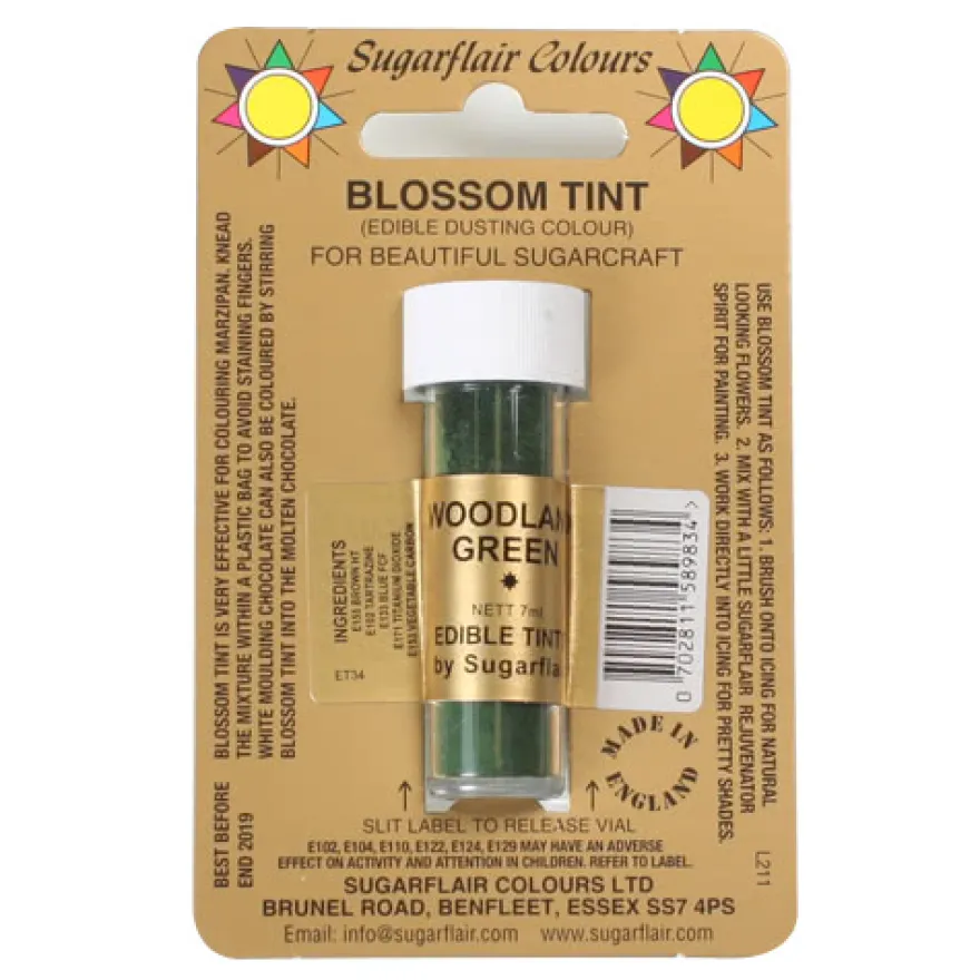 Sugarflair Puder Woodland Green, 7ml