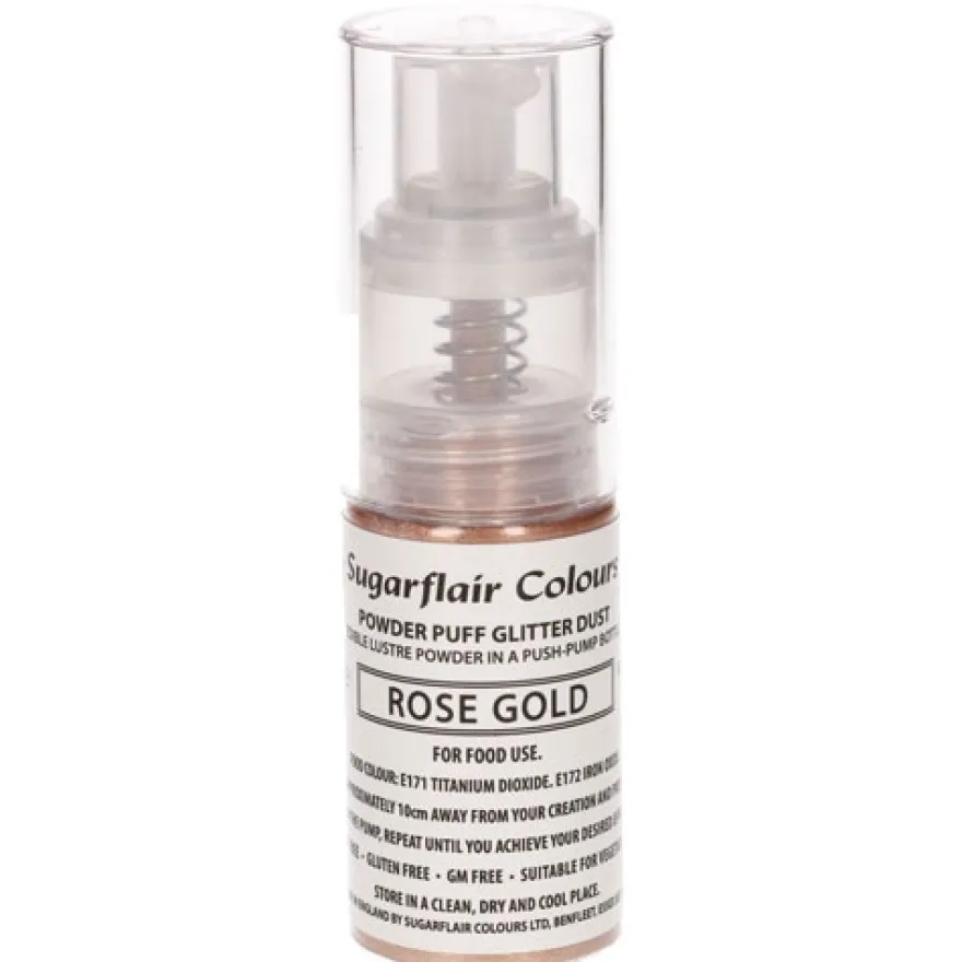 Sugarflair Pump Spray Glitter Dust - Rose Gold 10g