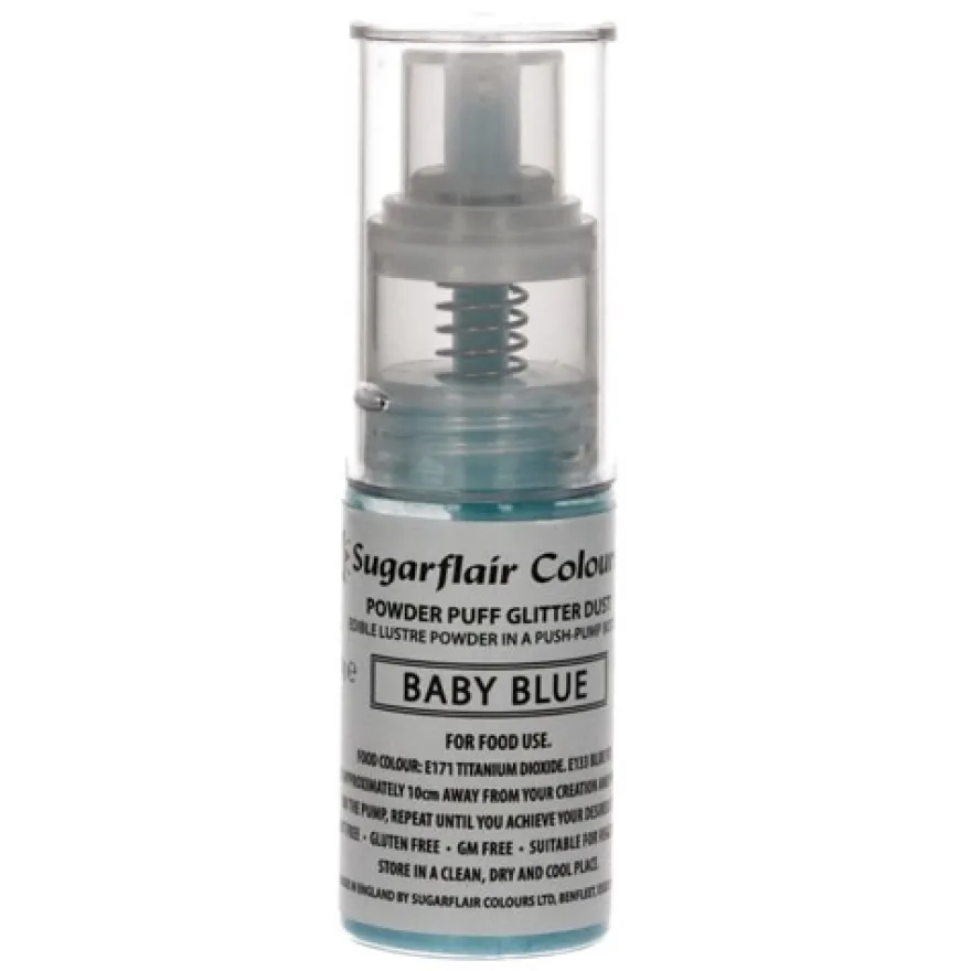 Sugarflair Pump Spray Glitter Dust - Baby Blue 10g