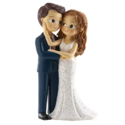 Tortenfigur Hochzeit - Brautpaar mit roter Krawatte