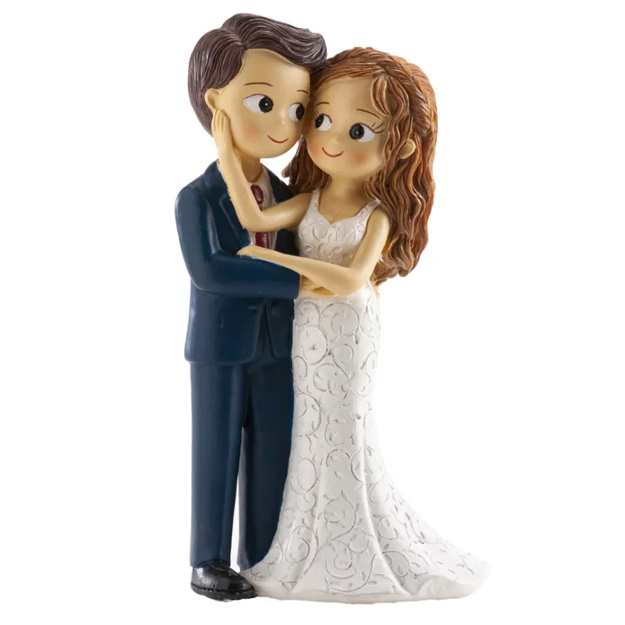 Tortenfigur Hochzeit - Brautpaar mit roter Krawatte