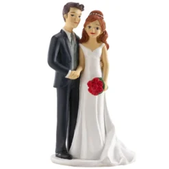 Tortenfigur Hochzeit - Bräutigam mit roten Brautstraus