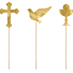 Tortenstecker Kommunion - Taube, Kreuz & Kelch