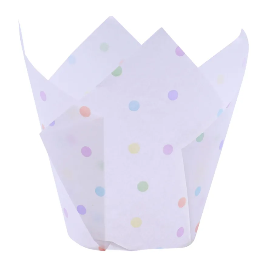 Tulpen Backförmchen Konfetti - Polka Dots 24 Stück