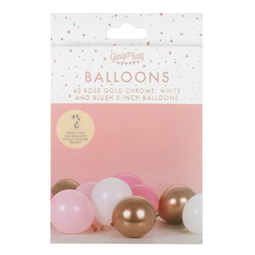 Umweltfreundliche Luftballons - 40 Stück Rose Gold