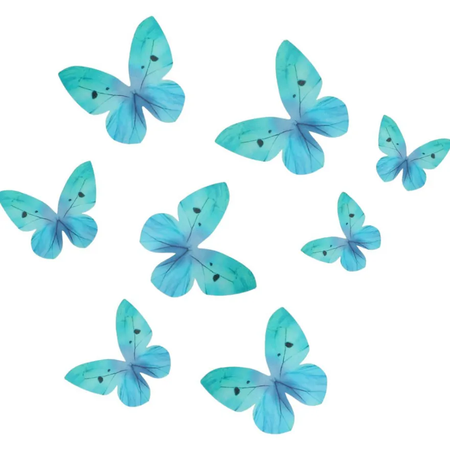 Wilton Esspapier Schmetterlinge Ombre Blau 8 Stück