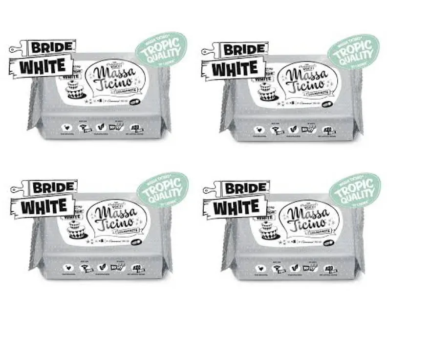 4 x 1 Kg Massa Ticino Tropic - Rollfondant Bride white