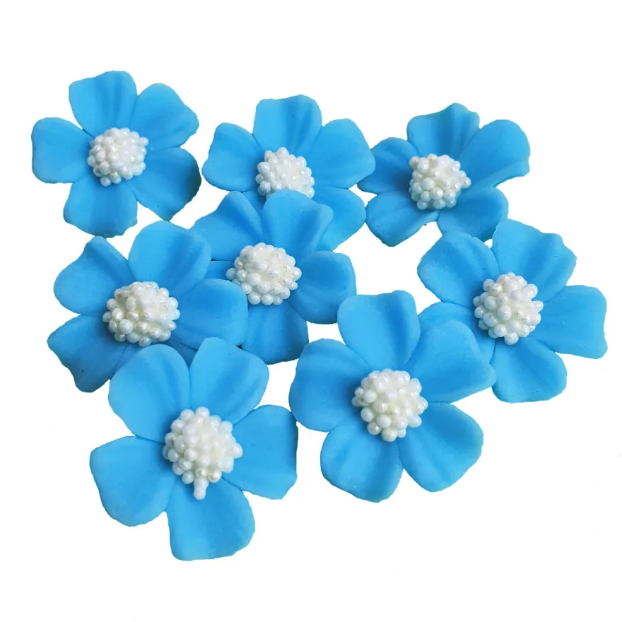 Zuckerblumen Vergissmeinnicht 8 Stück - Kornblumenblau