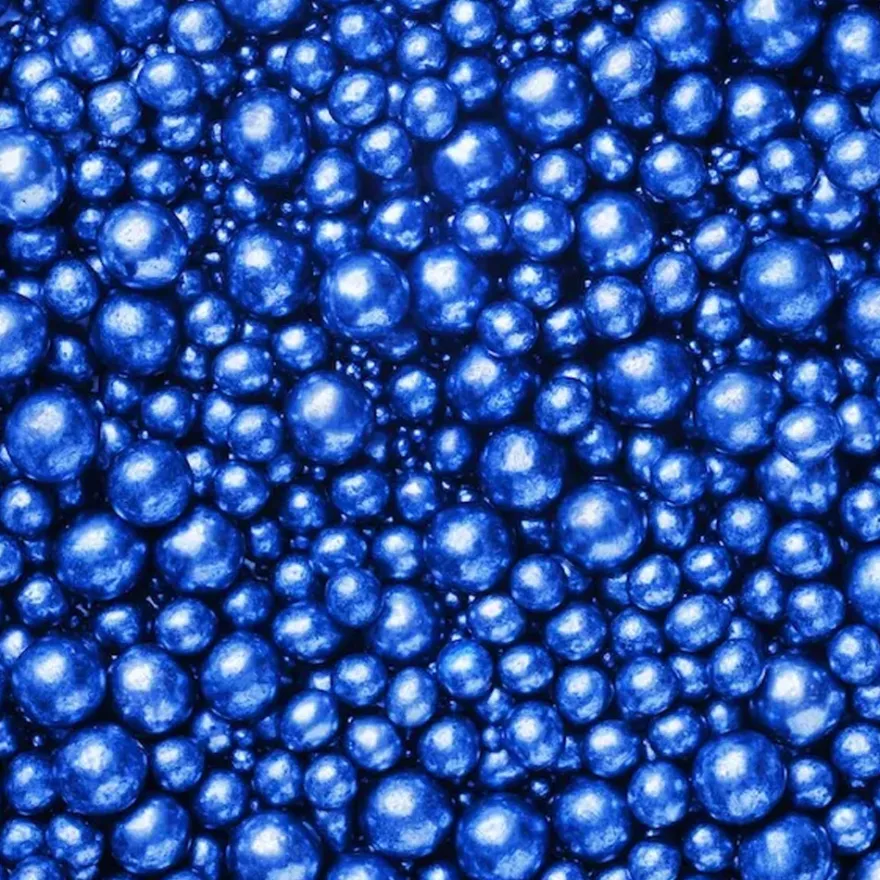 Zuckerperlen Metallic Dunkelblau Mix - 3,5,7,10mm